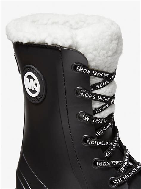 michael michael kors montaigne faux shearling-lined pvc rain boot|Michael Michael Kors Women's Montaigne Lace.